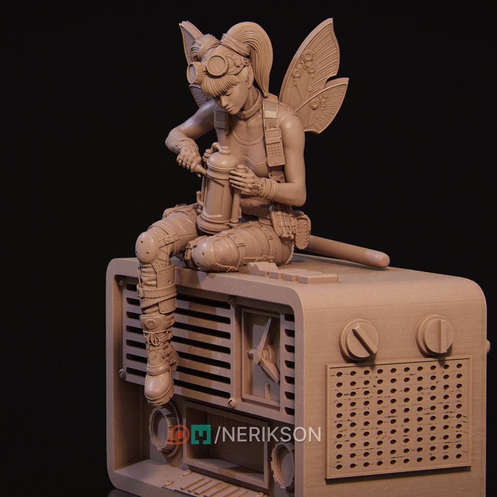 Tinkerer Fairy Miniature | Tabletop RPG Miniature | Nerikson | Roleplaying 3D Printed Fantasy Mini - 3DPrintDen