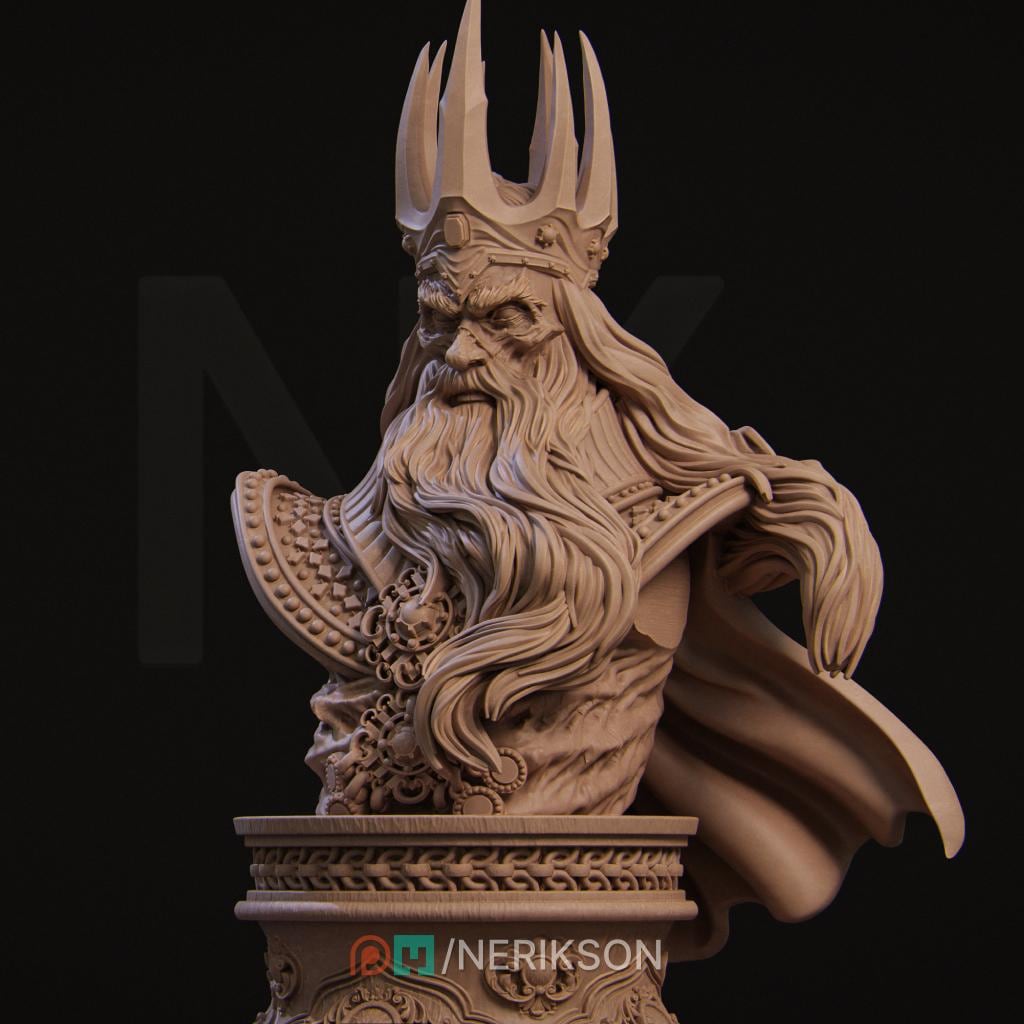 Sorcerer Bust, Koschei | Tabletop RPG Miniature | Nerikson | Roleplaying 3D Printed Fantasy Mini - 3DPrintDen