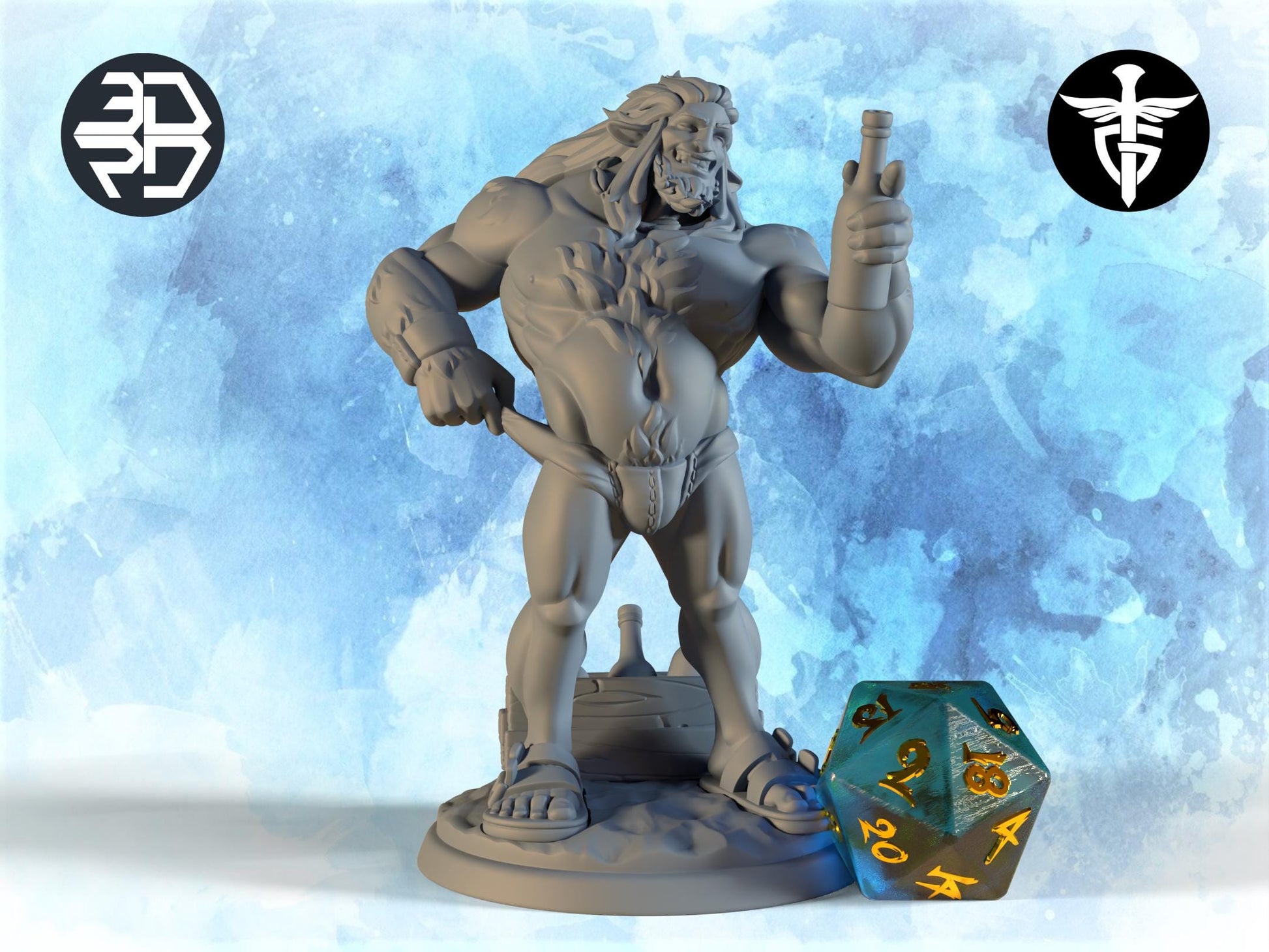 Furbolg Beachgoer Miniature | Twin Goddess Miniatures | Tabletop RPG Miniature | Roleplaying 3D Printed Fantasy Mini - 3DPrintDen