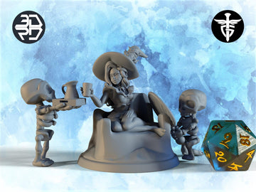 Necromancer Lounger Miniature | Twin Goddess Miniatures | Tabletop RPG Miniature | Roleplaying 3D Printed Fantasy Mini - 3DPrintDen