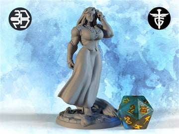 Female Orc Miniature, Fraeya | Twin Goddess Miniatures | Tabletop RPG Miniature | Roleplaying 3D Printed Fantasy Mini - 3DPrintDen