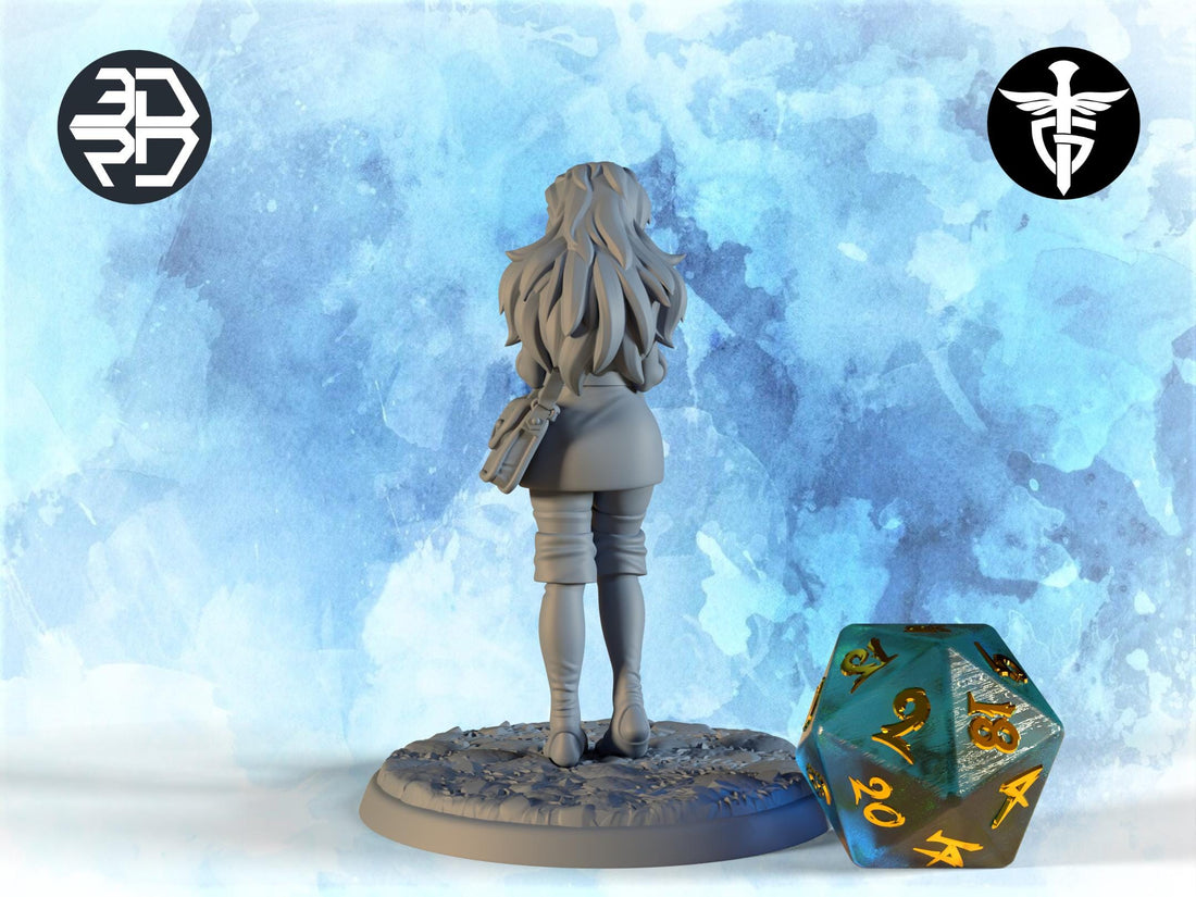 Female Messenger Miniature, Phoebe | Twin Goddess Miniatures | Tabletop RPG Miniature | Roleplaying 3D Printed Fantasy Mini - 3DPrintDen