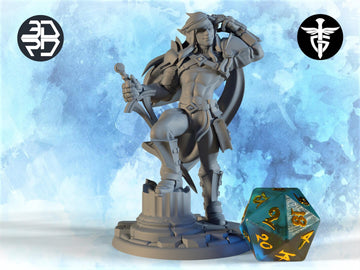 Elf Paladin Miniature, Alistair | Twin Goddess Miniatures | Tabletop RPG Miniature | Roleplaying 3D Printed Fantasy Mini - 3DPrintDen