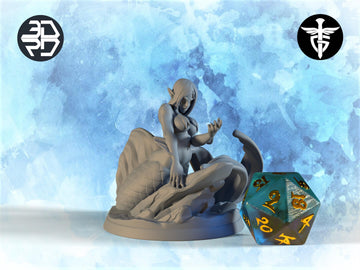 Siren Miniature | Twin Goddess Miniatures | Tabletop RPG Miniature | Roleplaying 3D Printed Fantasy Mini - 3DPrintDen