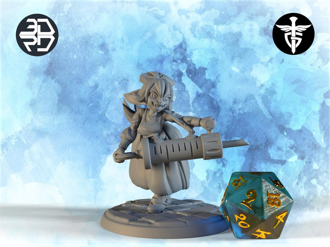 Goblin Nurse Miniature, Needles | Twin Goddess Miniatures | Tabletop RPG Miniature | Roleplaying 3D Printed Fantasy Mini - 3DPrintDen