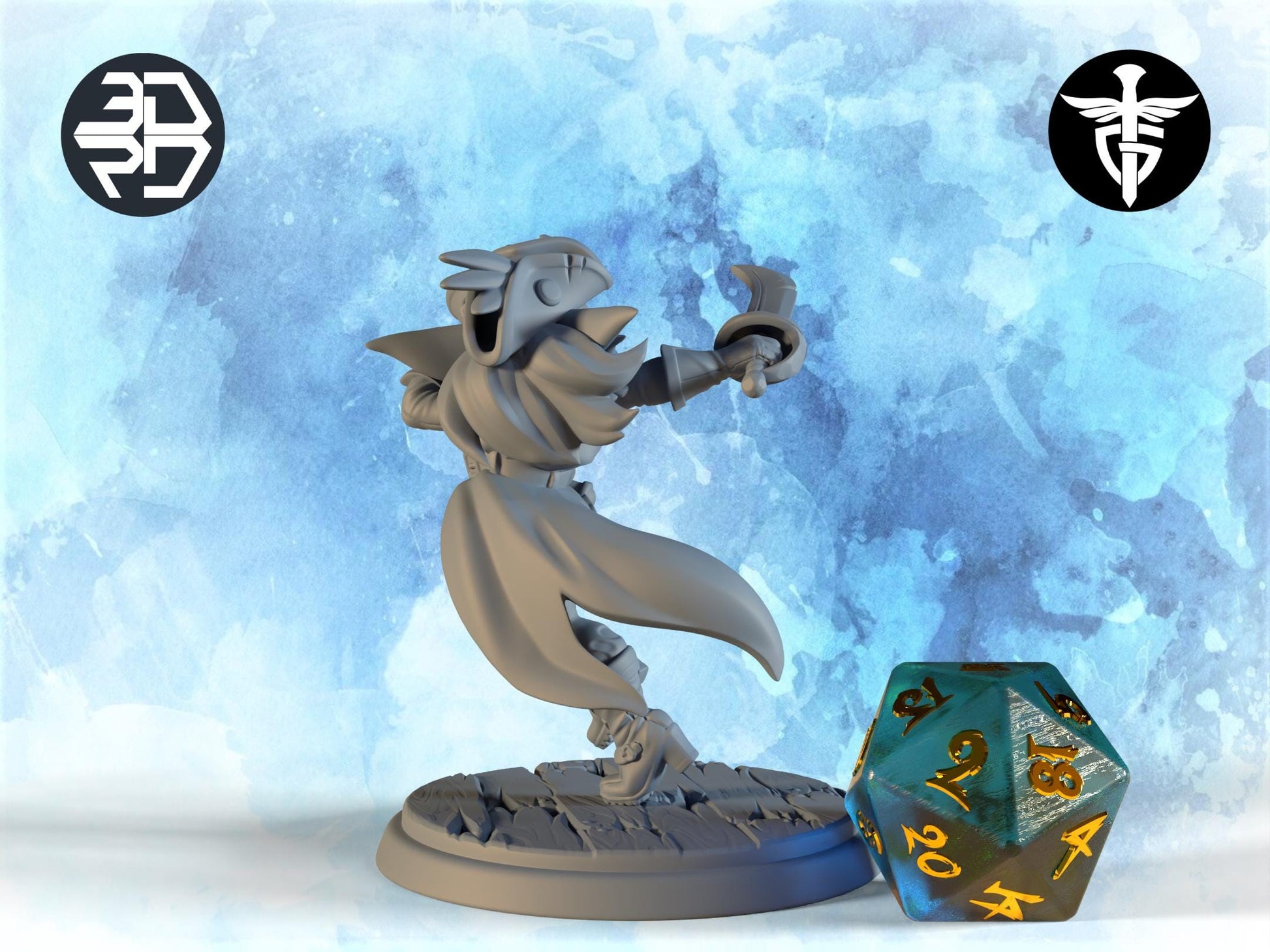 Female Goblin Pirate Miniature | Twin Goddess Miniatures | Tabletop RPG Miniature | Roleplaying 3D Printed Fantasy Mini - 3DPrintDen