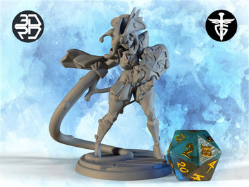 Slime Girl Fighter Miniature | Twin Goddess Miniatures | Tabletop RPG Miniature | Roleplaying 3D Printed Fantasy Mini - 3DPrintDen