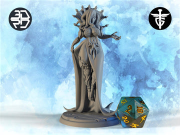 Female Illithid Miniature | Twin Goddess Miniatures | Tabletop RPG Miniature | Roleplaying 3D Printed Fantasy Mini - 3DPrintDen