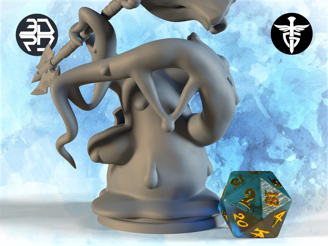 Plasmoid Fighter Miniature | Twin Goddess Miniatures | Tabletop RPG Miniature | Roleplaying 3D Printed Fantasy Mini - 3DPrintDen