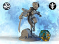 Female Tabaxi Miniature | Twin Goddess Miniatures | Tabletop RPG Miniature | Roleplaying 3D Printed Fantasy Mini - 3DPrintDen