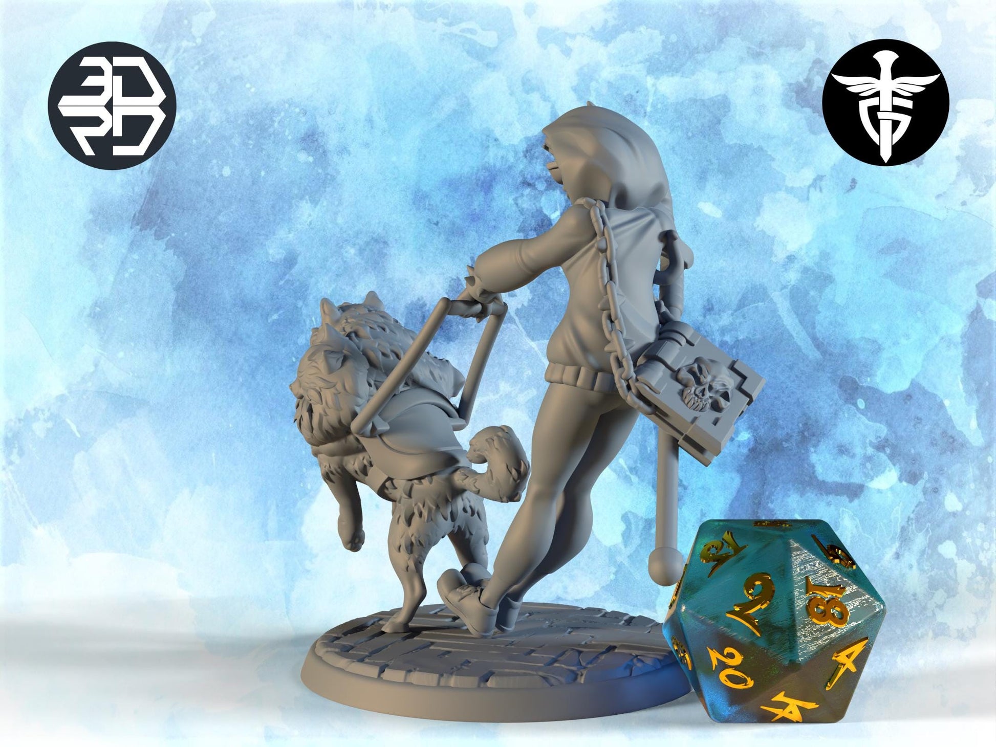 Blind Warlock Miniature, Kelsey | Twin Goddess Miniatures | Tabletop RPG Miniature | Roleplaying 3D Printed Fantasy Mini - 3DPrintDen