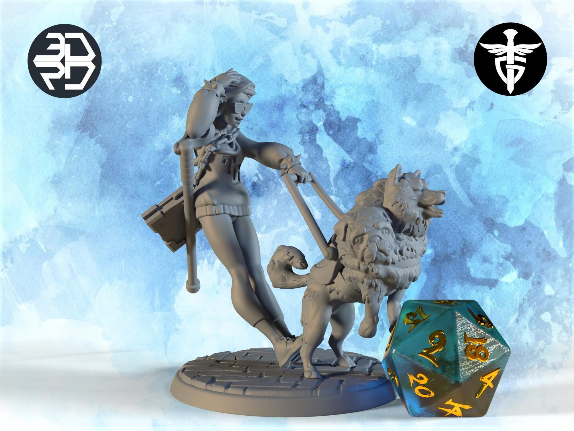Blind Warlock Miniature, Kelsey | Twin Goddess Miniatures | Tabletop RPG Miniature | Roleplaying 3D Printed Fantasy Mini - 3DPrintDen