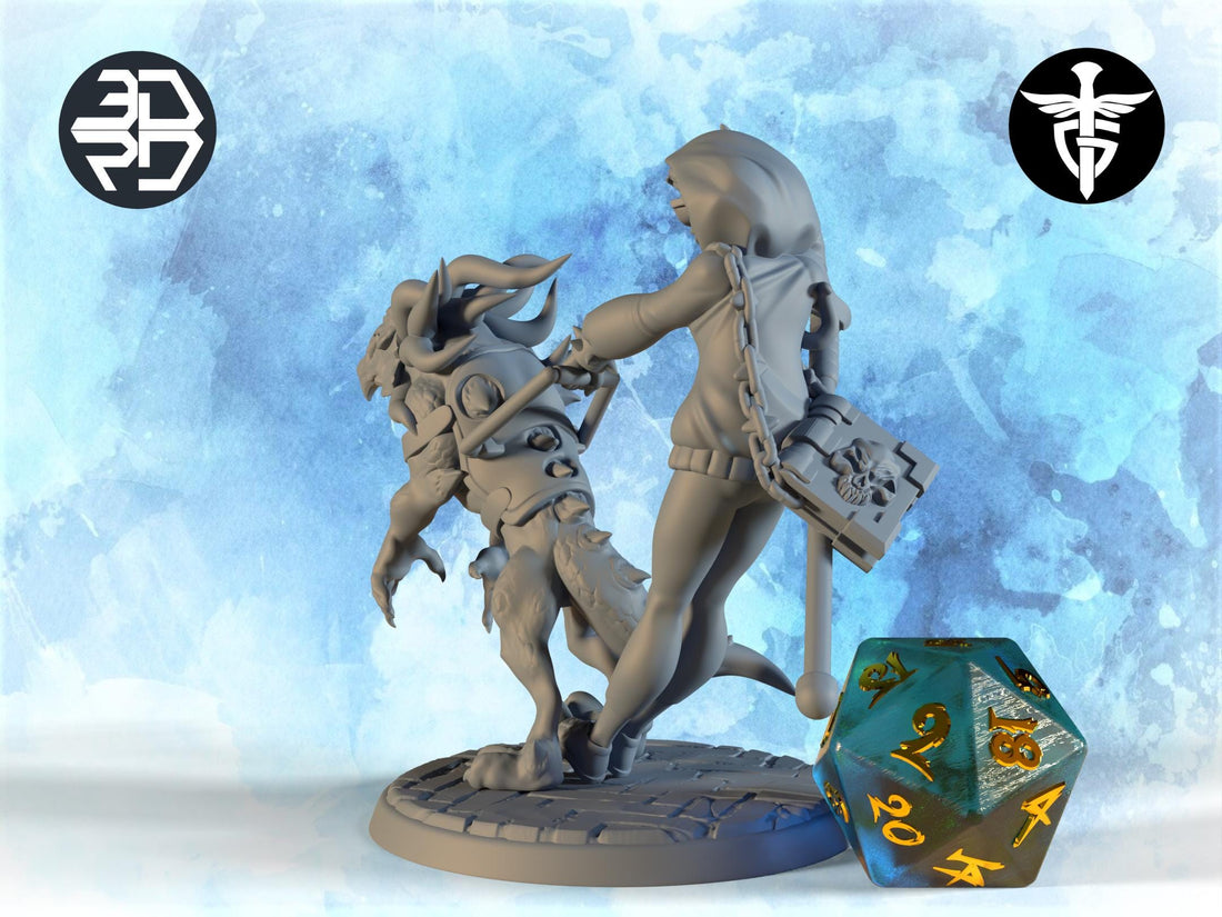 Blind Warlock Miniature, Kelsey | Twin Goddess Miniatures | Tabletop RPG Miniature | Roleplaying 3D Printed Fantasy Mini - 3DPrintDen