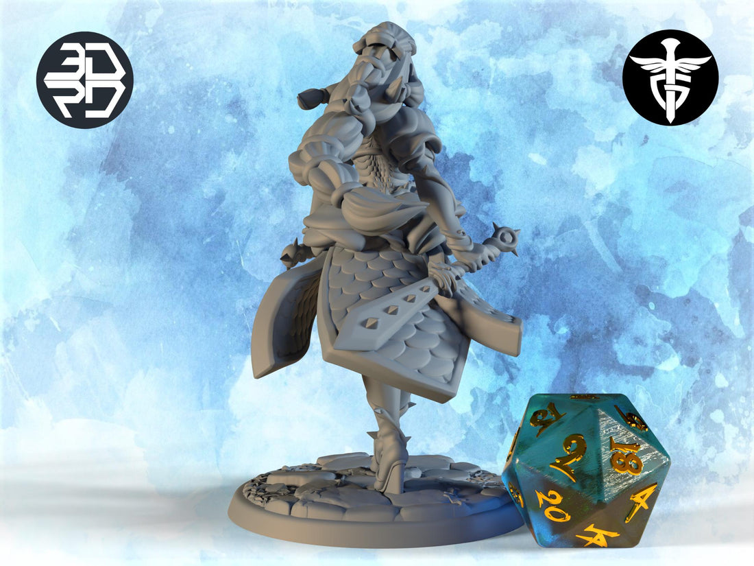 Female Blood Thorn Ranger Miniature | Twin Goddess Miniatures | Tabletop RPG Miniature | Roleplaying 3D Printed Fantasy Mini - 3DPrintDen
