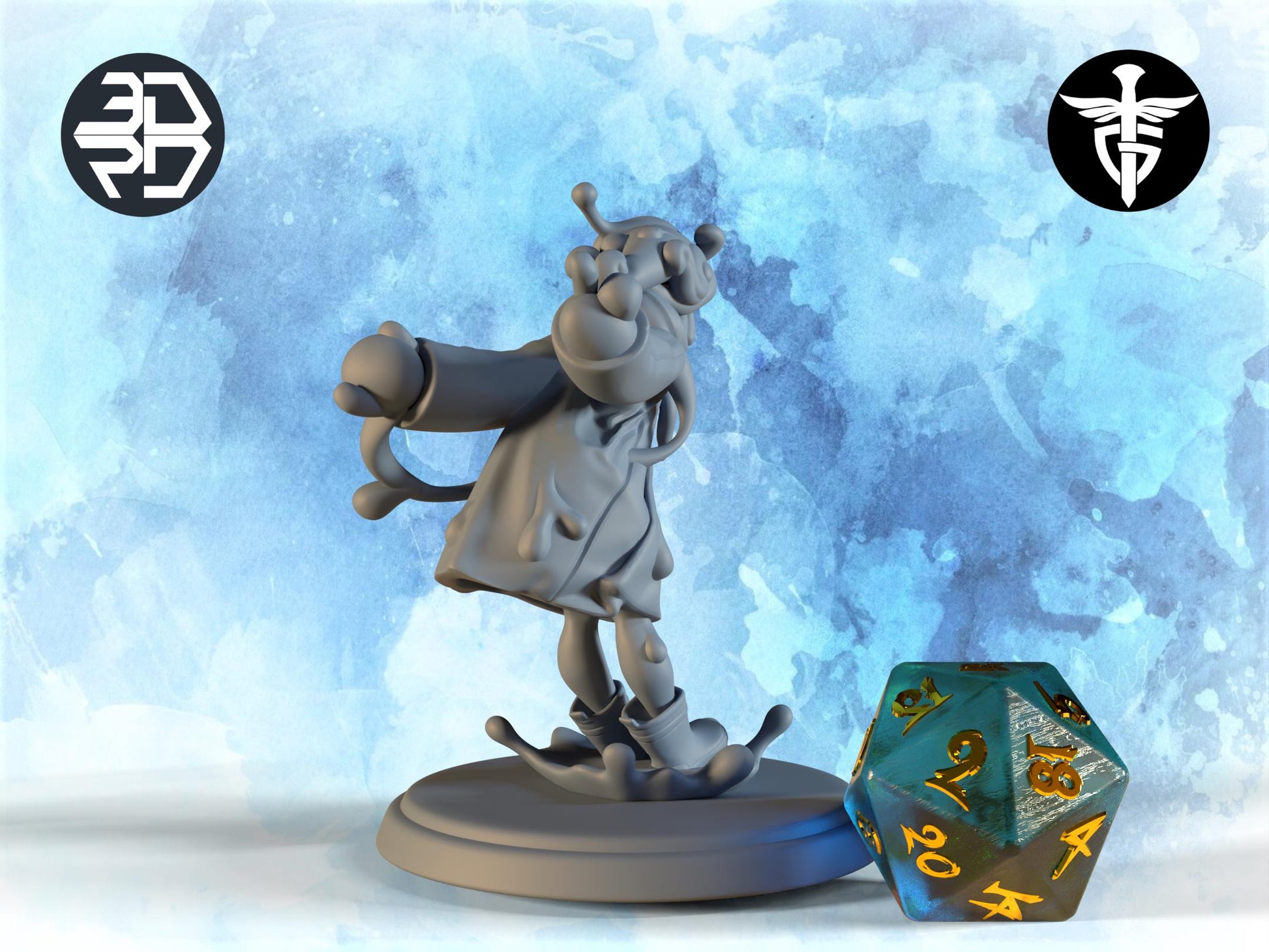 Slime Girl Miniature | Twin Goddess Miniatures | Tabletop RPG Miniature | Roleplaying 3D Printed Fantasy Mini - 3DPrintDen