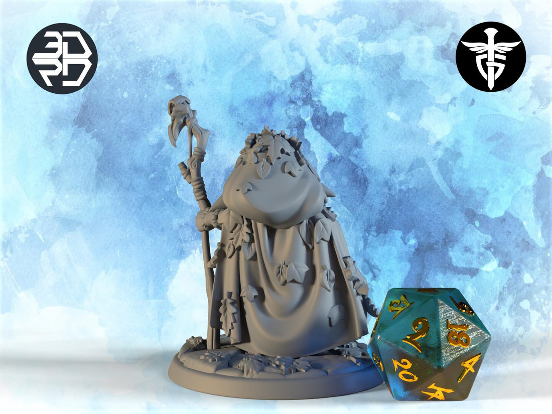 Female Goblin Druid Miniature, Leaf | Twin Goddess Miniatures | Tabletop RPG Miniature | Roleplaying 3D Printed Fantasy Mini - 3DPrintDen