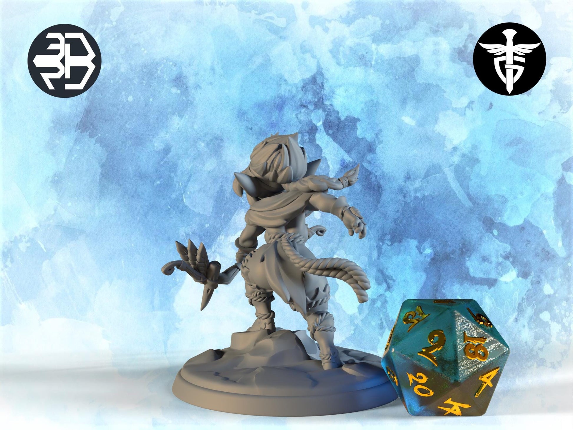 Female Goblin Ranger Miniature | Twin Goddess Miniatures | Tabletop RPG Miniature | Roleplaying 3D Printed Fantasy Mini - 3DPrintDen