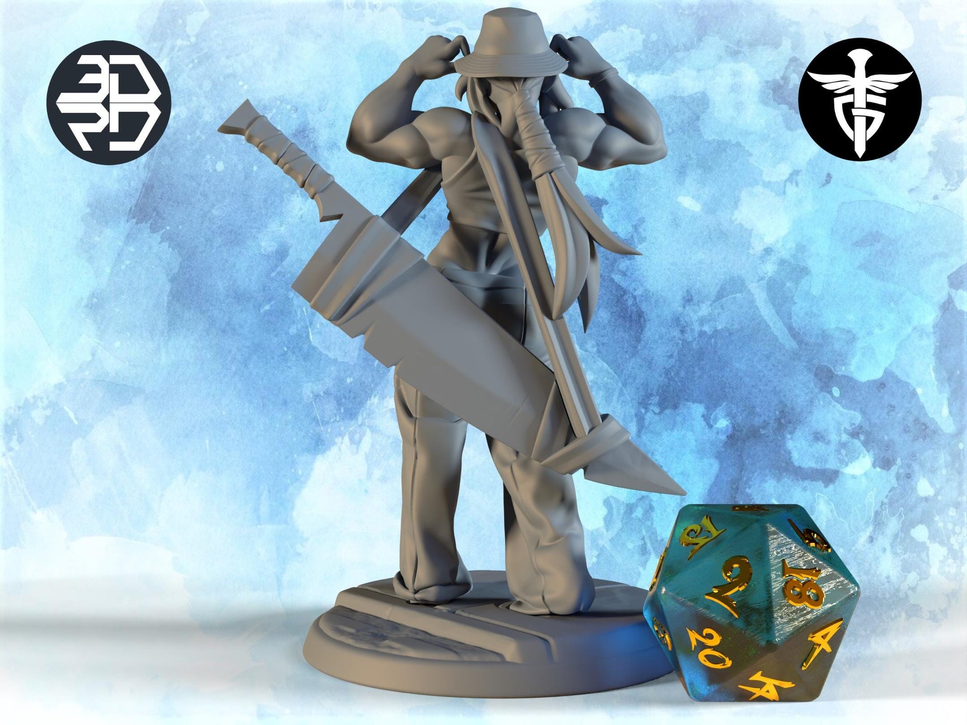 Female Goliath Breakdancer Miniature, Kit | Twin Goddess Miniatures | Tabletop RPG Miniature | Roleplaying 3D Printed Fantasy Mini - 3DPrintDen
