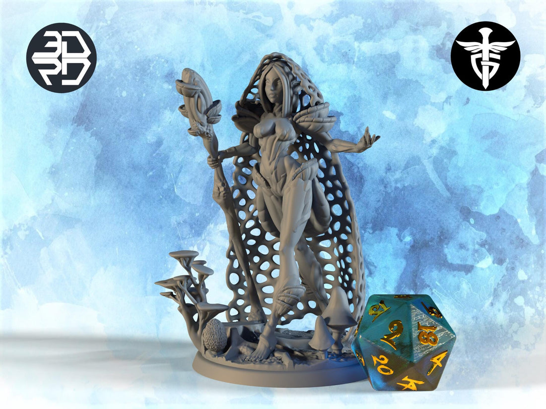 Elf Druid Miniature | Twin Goddess Miniatures | Tabletop RPG Miniature | Roleplaying 3D Printed Fantasy Mini - 3DPrintDen