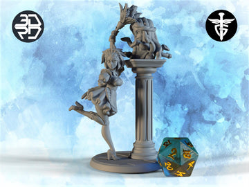 Maid Miniature, Zombietops | Twin Goddess Miniatures | Tabletop RPG Miniature | Roleplaying 3D Printed Fantasy Mini - 3DPrintDen
