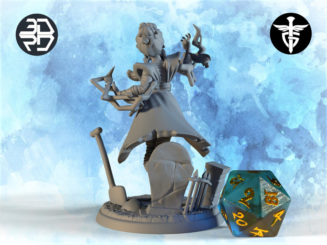 Mummy Bride Miniature | Twin Goddess Miniatures | Tabletop RPG Miniature | Roleplaying 3D Printed Fantasy Mini - 3DPrintDen