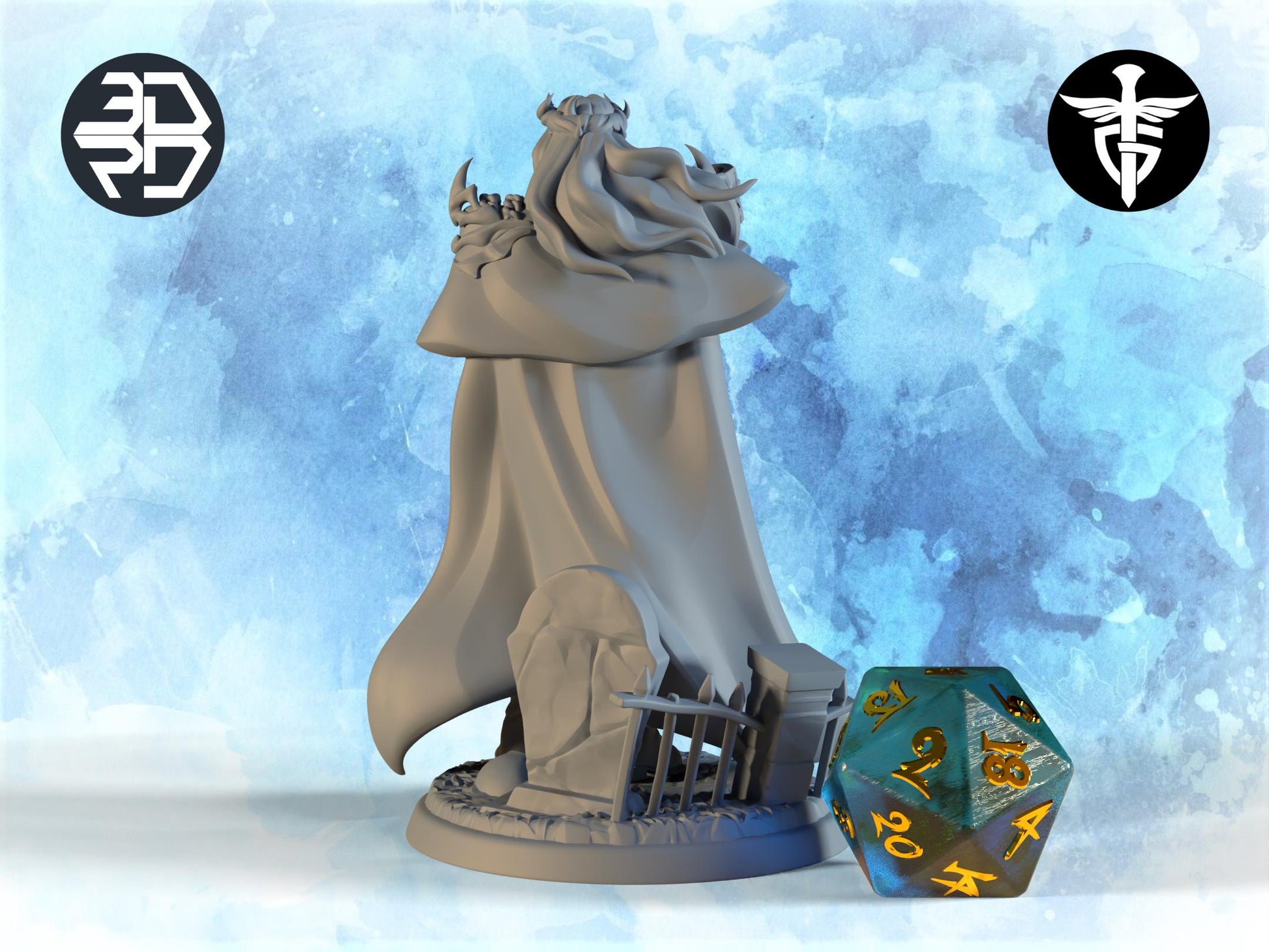 Vampire Lord Miniature | Twin Goddess Miniatures | Tabletop RPG Miniature | Roleplaying 3D Printed Fantasy Mini - 3DPrintDen