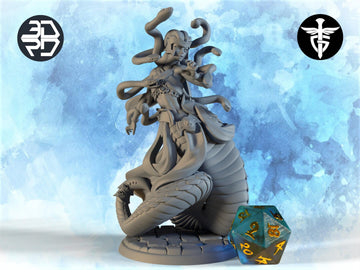 Medusa Miniature | Twin Goddess Miniatures | Tabletop RPG Miniature | Roleplaying 3D Printed Fantasy Mini - 3DPrintDen