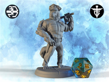 K9 Officer Miniature | Twin Goddess Miniatures | Tabletop RPG Miniature | Roleplaying 3D Printed Fantasy Mini - 3DPrintDen