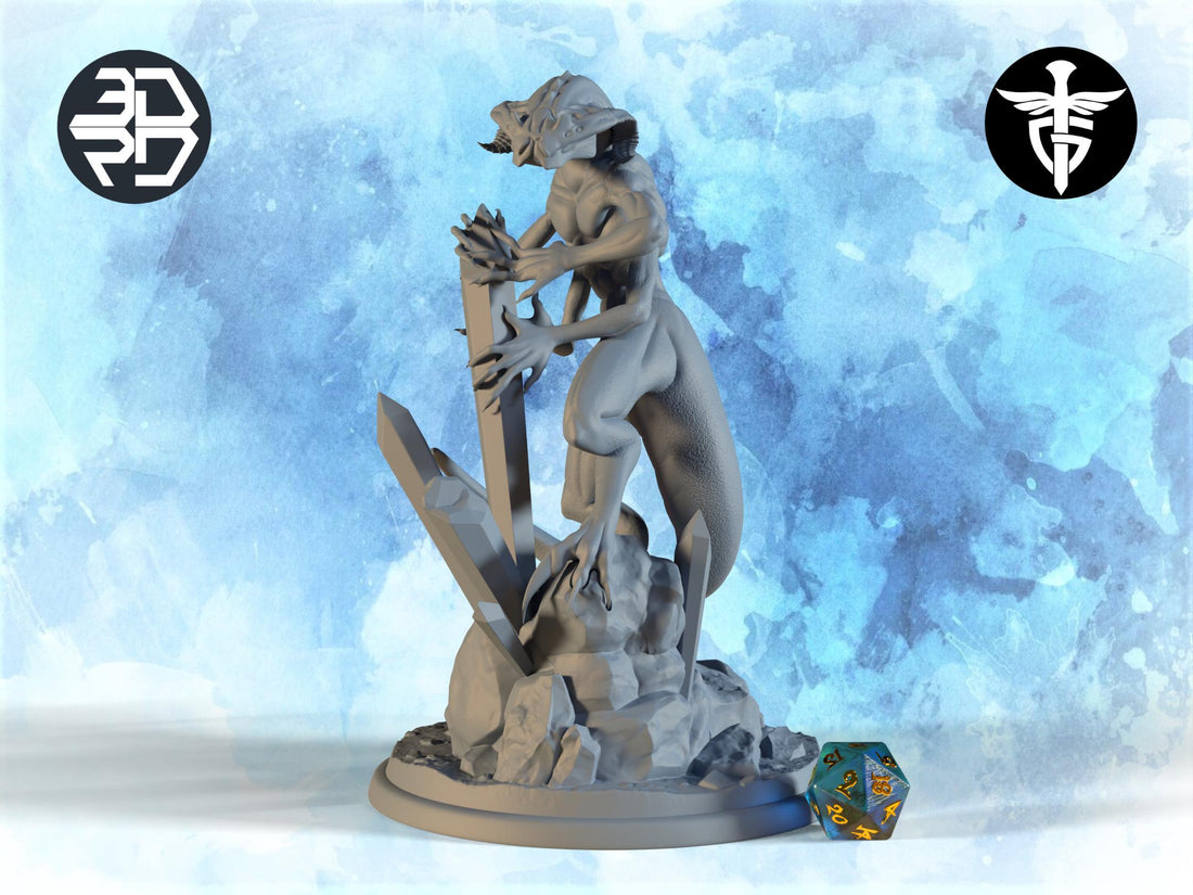 Corrupted Behir Miniature | Twin Goddess Miniatures | Tabletop RPG Miniature | Roleplaying 3D Printed Fantasy Mini - 3DPrintDen