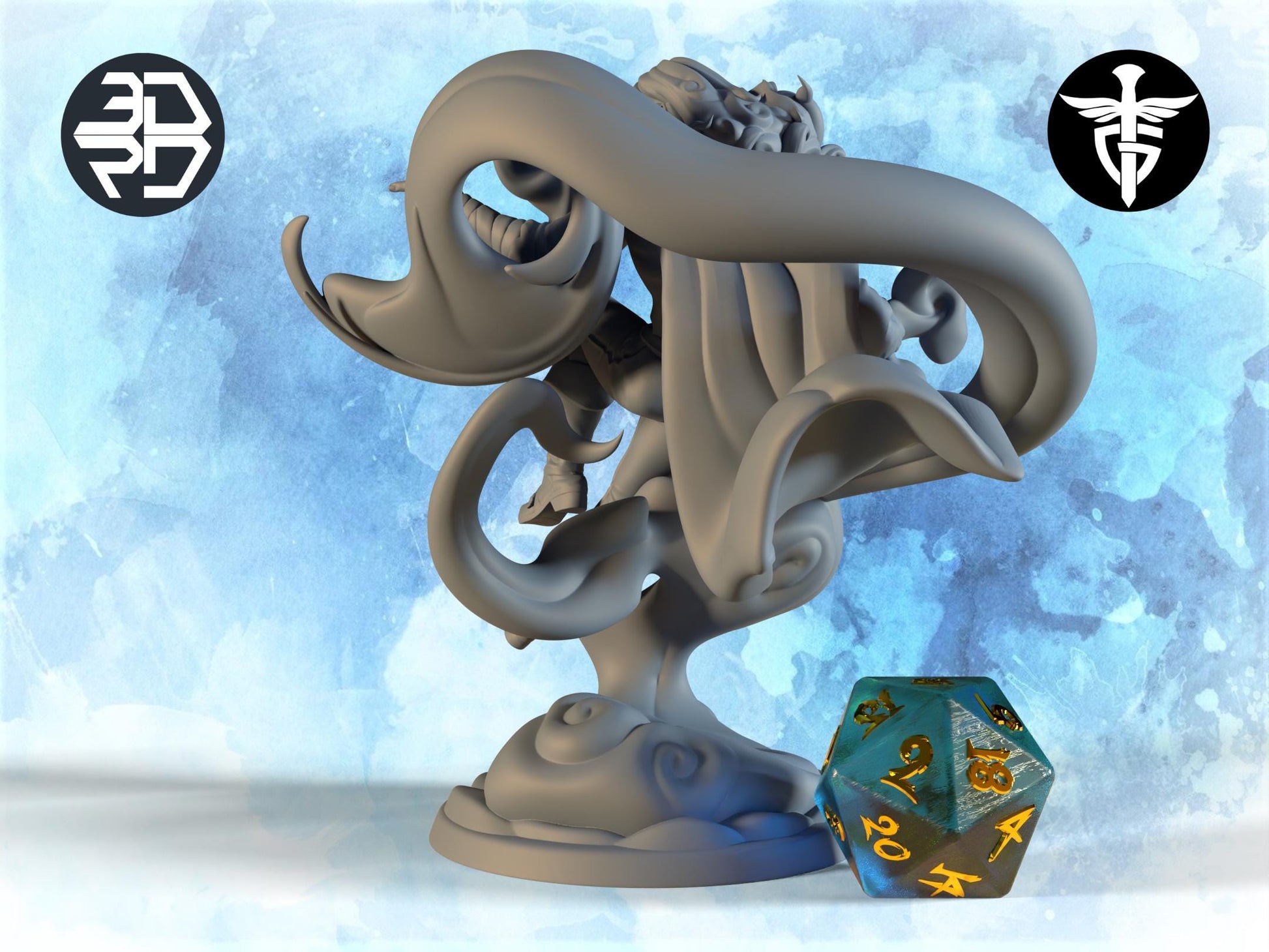 Wizard Miniature, Esteban | Twin Goddess Miniatures | Tabletop RPG Miniature | Roleplaying 3D Printed Fantasy Mini - 3DPrintDen