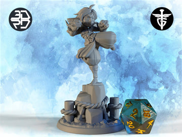 Female Goblin Monk Miniature, Mogu | Twin Goddess Miniatures | Tabletop RPG Miniature | Roleplaying 3D Printed Fantasy Mini - 3DPrintDen
