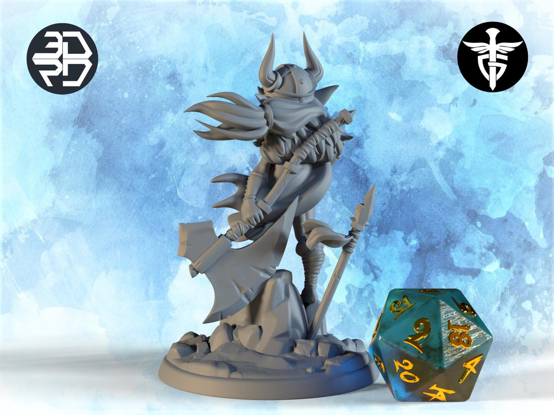 Female Goblin Barbarian Miniature | Twin Goddess Miniatures | Tabletop RPG Miniature | Roleplaying 3D Printed Fantasy Mini - 3DPrintDen