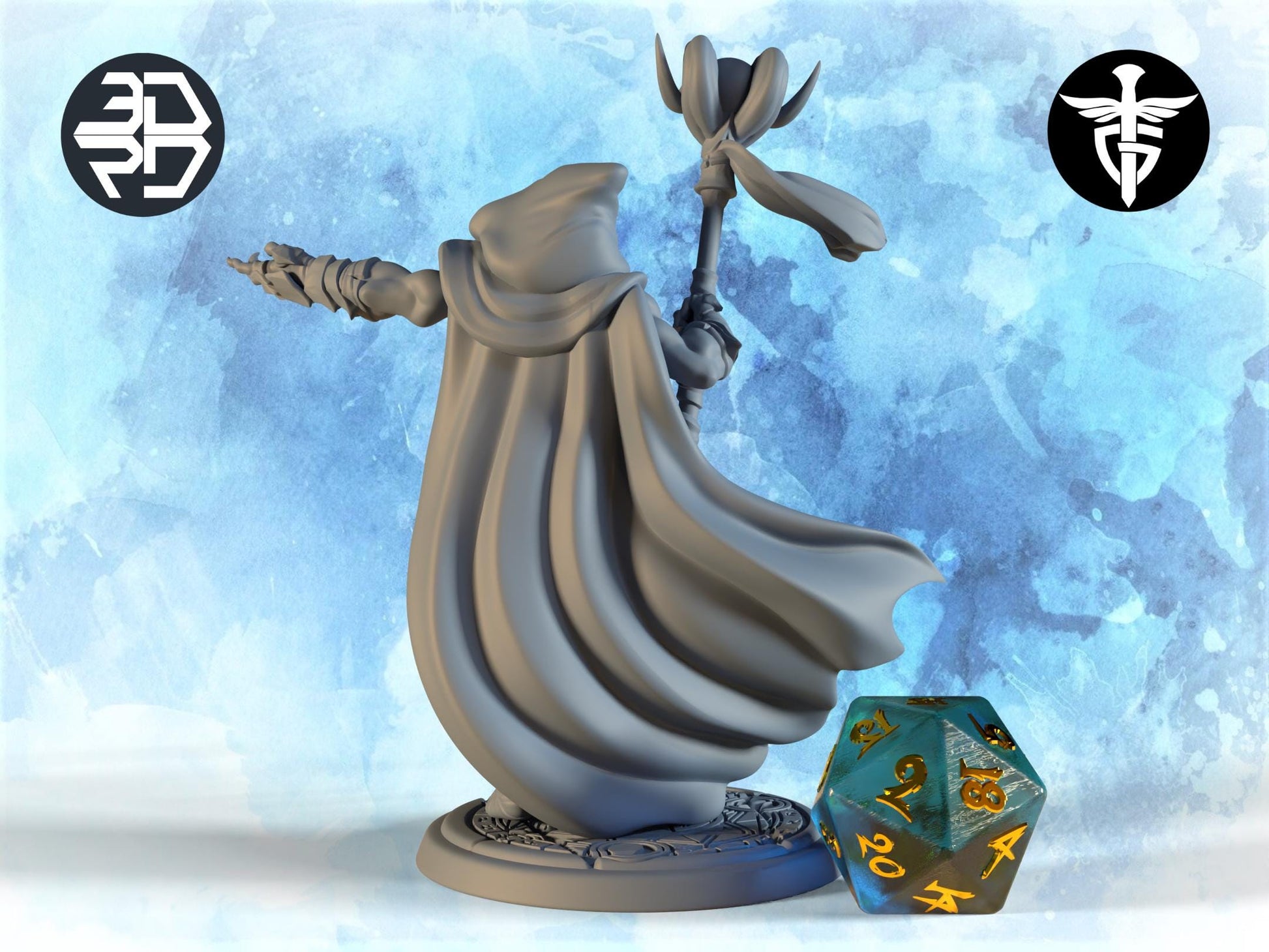 Lich Pinup Miniature | Twin Goddess Miniatures | Tabletop RPG Miniature | Roleplaying 3D Printed Fantasy Mini - 3DPrintDen