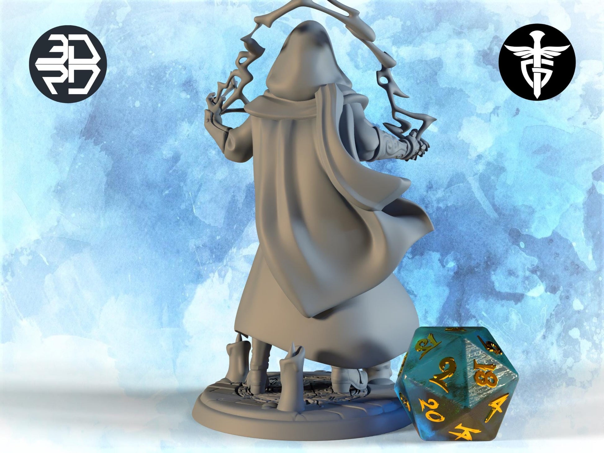 Sorcerer Miniature, Voltaire | Twin Goddess Miniatures | Tabletop RPG Miniature | Roleplaying 3D Printed Fantasy Mini - 3DPrintDen