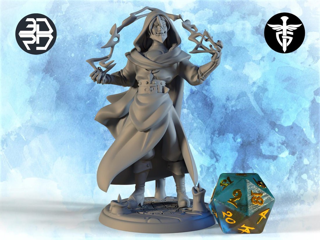 Sorcerer Miniature, Voltaire | Twin Goddess Miniatures | Tabletop RPG Miniature | Roleplaying 3D Printed Fantasy Mini - 3DPrintDen