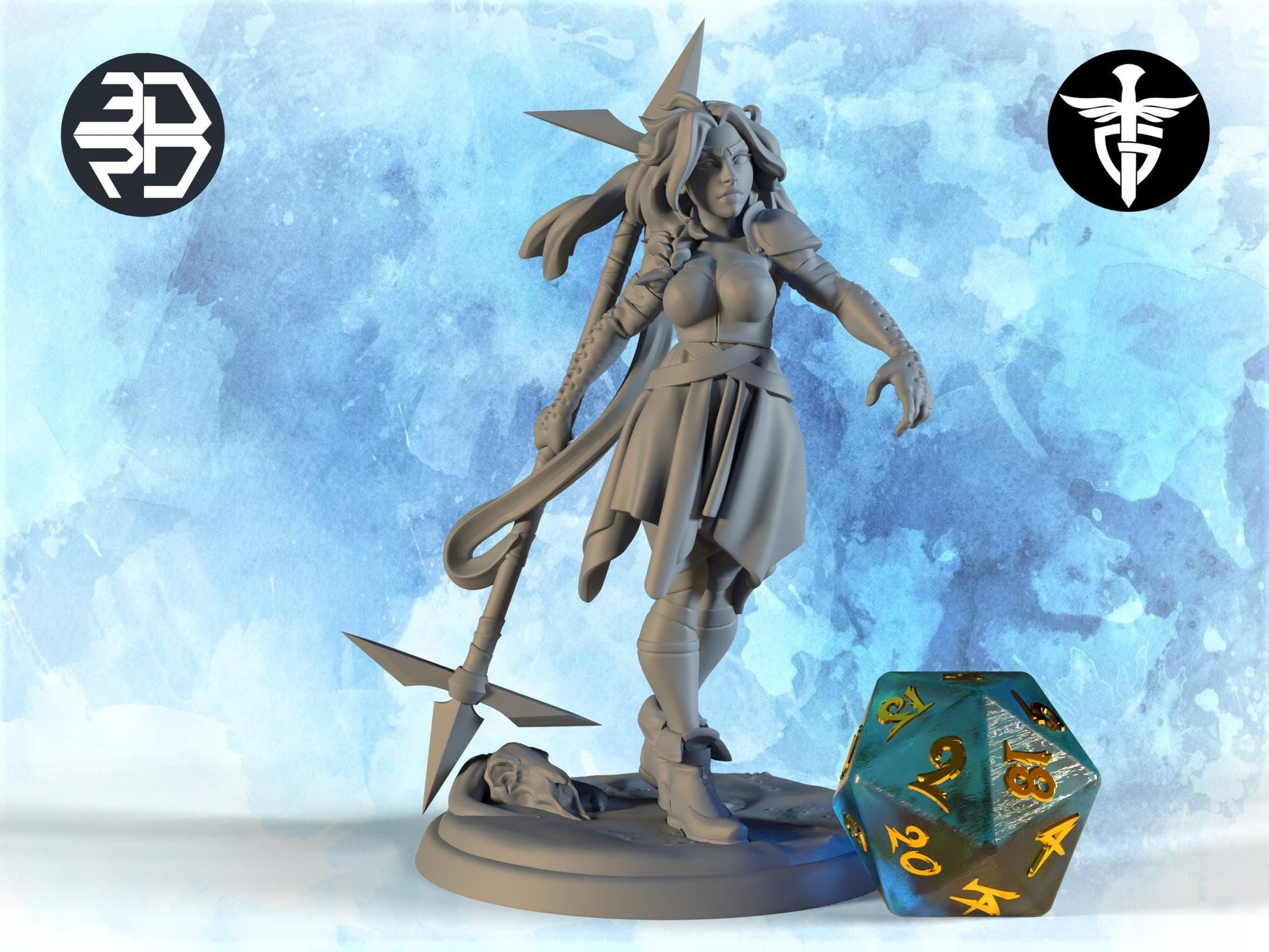 Female Goliath Warrior Miniature, Cynes | Twin Goddess Miniatures | Tabletop RPG Miniature | Roleplaying 3D Printed Fantasy Mini - 3DPrintDen