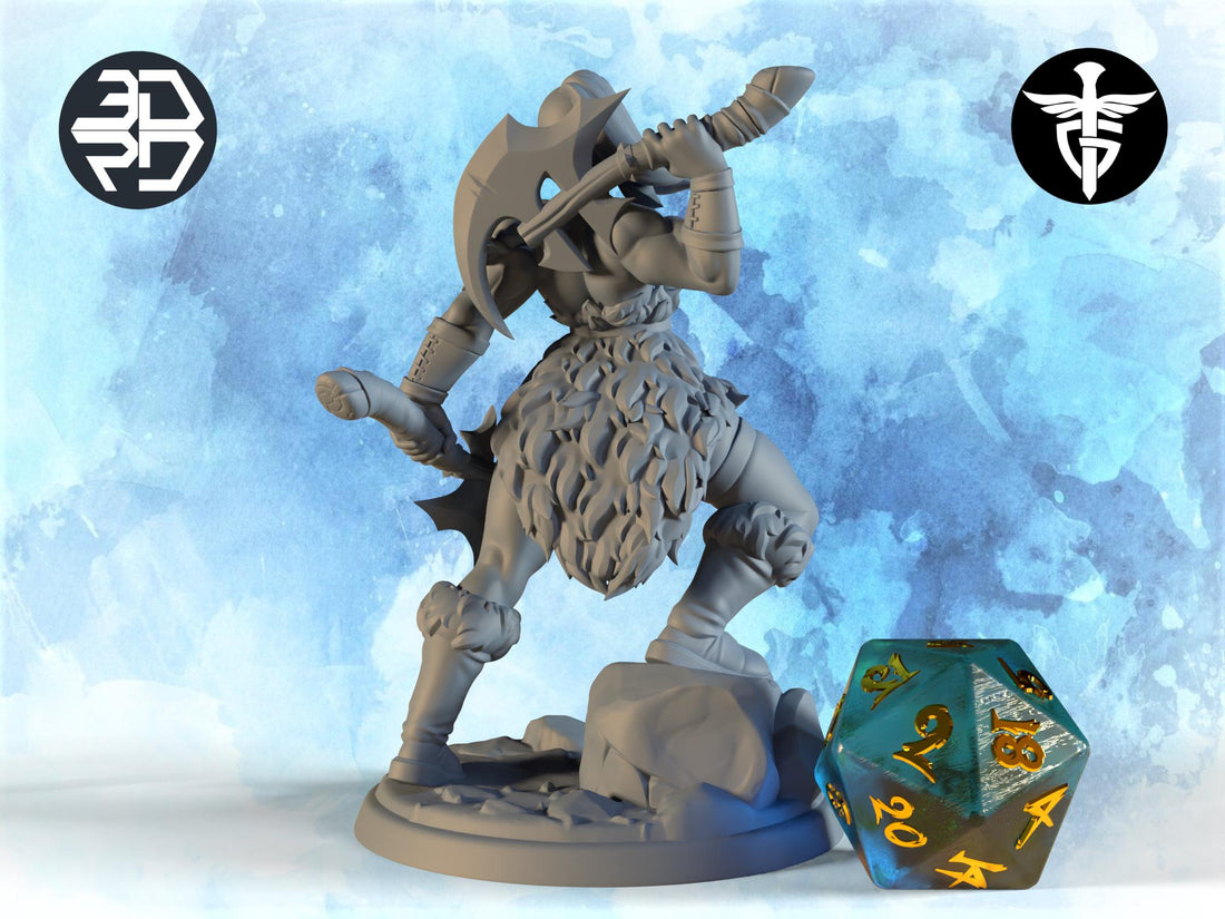 Female Orc Barbarian Miniature, Mayarra | Twin Goddess Miniatures | Tabletop RPG Miniature | Roleplaying 3D Printed Fantasy Mini - 3DPrintDen