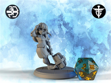 Female Gnome College Student Miniature | Twin Goddess Miniatures | Tabletop RPG Miniature | Roleplaying 3D Printed Fantasy Mini - 3DPrintDen