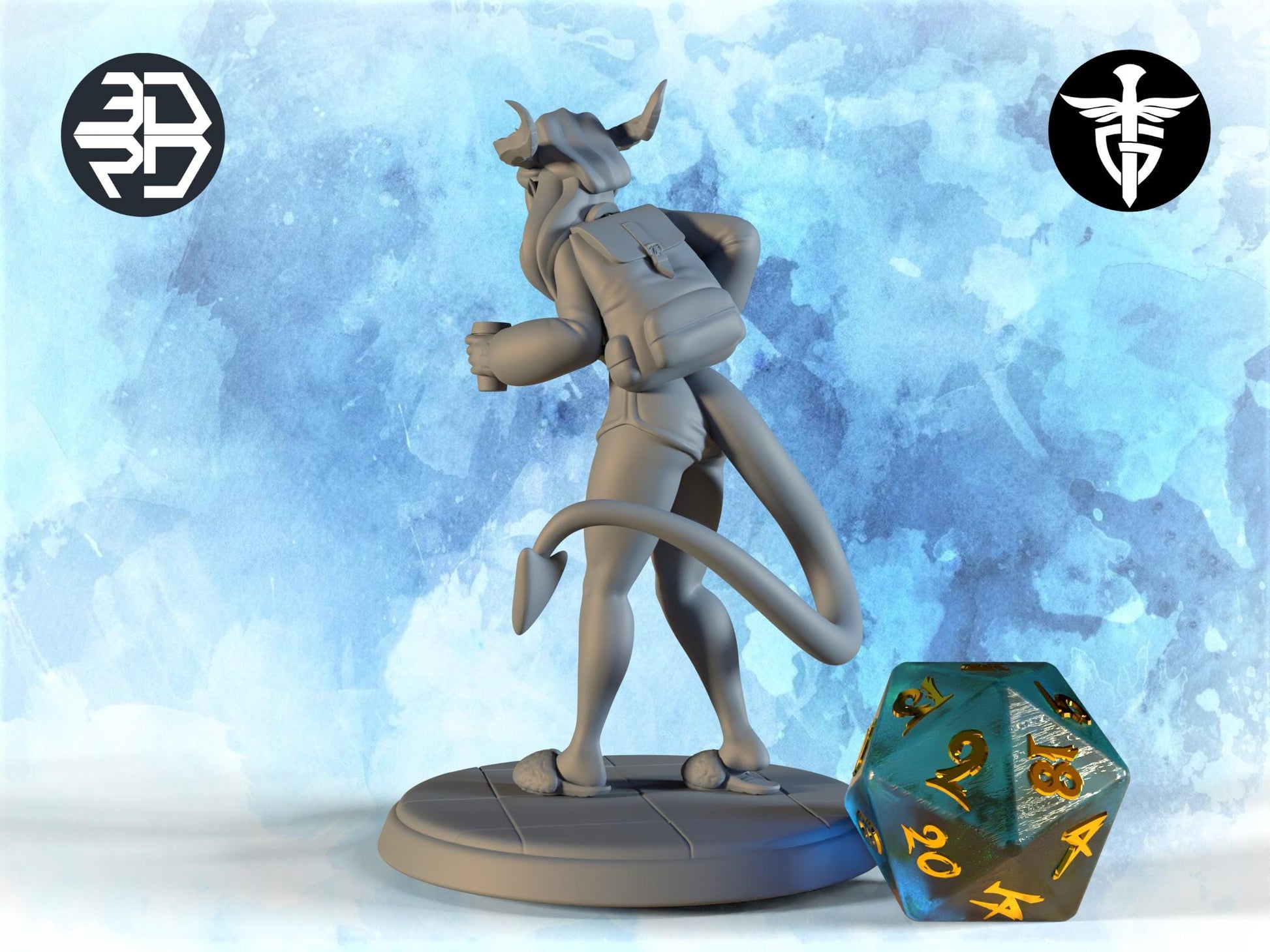 Succubus Student Miniature | Twin Goddess Miniatures | Tabletop RPG Miniature | Roleplaying 3D Printed Fantasy Mini - 3DPrintDen