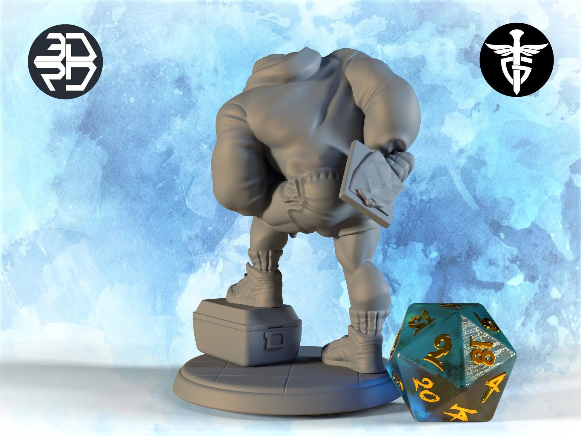 Orc Gym Coach Miniature | Twin Goddess Miniatures | Tabletop RPG Miniature | Roleplaying 3D Printed Fantasy Mini - 3DPrintDen
