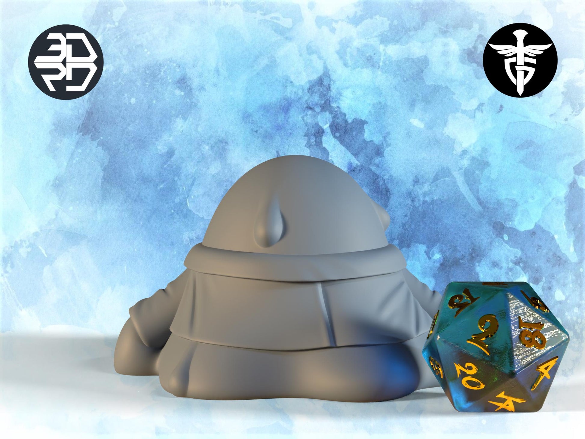 Slime Professor Miniature | Twin Goddess Miniatures | Tabletop RPG Miniature | Roleplaying 3D Printed Fantasy Mini - 3DPrintDen
