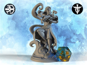 Wizard Miniature, Dale | Twin Goddess Miniatures | Tabletop RPG Miniature | Roleplaying 3D Printed Fantasy Mini - 3DPrintDen