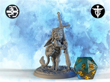 Female Goblin Squire Miniature | Twin Goddess Miniatures | Tabletop RPG Miniature | Roleplaying 3D Printed Fantasy Mini - 3DPrintDen