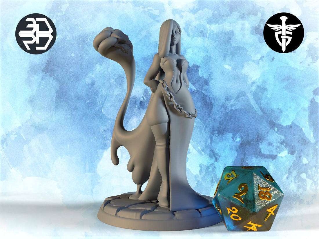 Female Slime Maker Miniature, Lady Visc | Twin Goddess Miniatures | Tabletop RPG Miniature | Roleplaying 3D Printed Fantasy Mini - 3DPrintDen