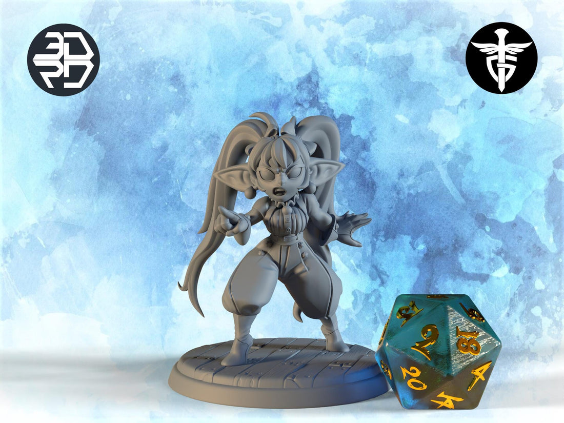 Female Robo Golem Maker Miniature, Prissy | Twin Goddess Miniatures | Tabletop RPG Miniature | Roleplaying 3D Printed Fantasy Mini - 3DPrintDen