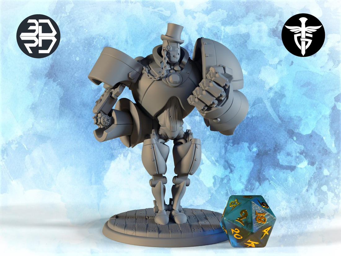 Robo Golem Miniature | Twin Goddess Miniatures | Tabletop RPG Miniature | Roleplaying 3D Printed Fantasy Mini - 3DPrintDen