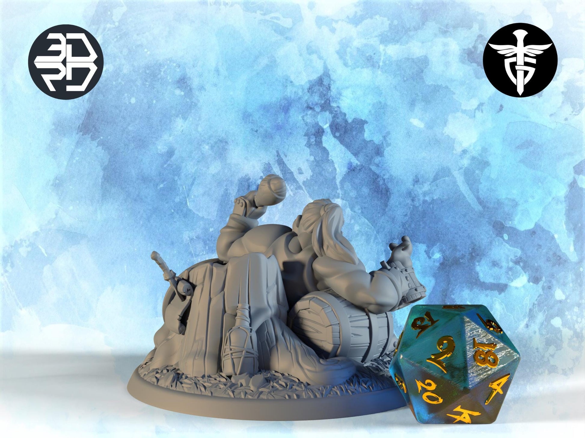 Dwarf Feast Miniature | Craftworld Studio & Twin Goddess Miniatures | Tabletop RPG Miniature | Roleplaying 3D Printed Fantasy Mini - 3DPrintDen