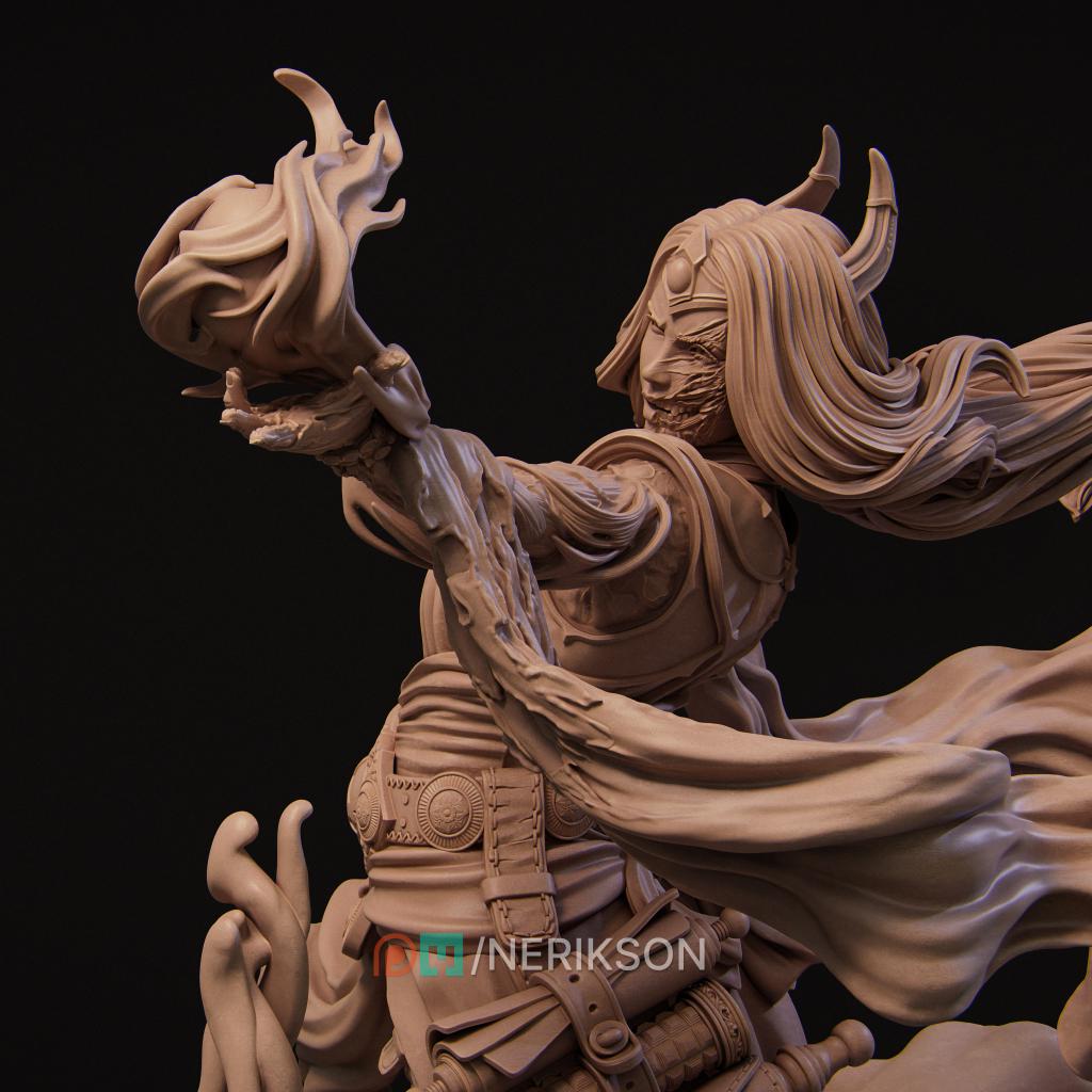 Female Wizard Miniature | Tabletop RPG Miniature | Nerikson | Roleplaying 3D Printed Fantasy Mini - 3DPrintDen