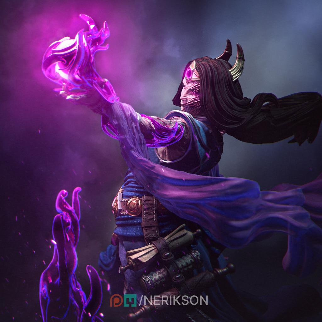 Female Wizard Miniature | Tabletop RPG Miniature | Nerikson | Roleplaying 3D Printed Fantasy Mini - 3DPrintDen