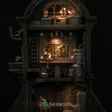Tinkerer Fairy Diorama Miniature | Tabletop RPG Miniature | Nerikson | Roleplaying 3D Printed Fantasy Mini - 3DPrintDen
